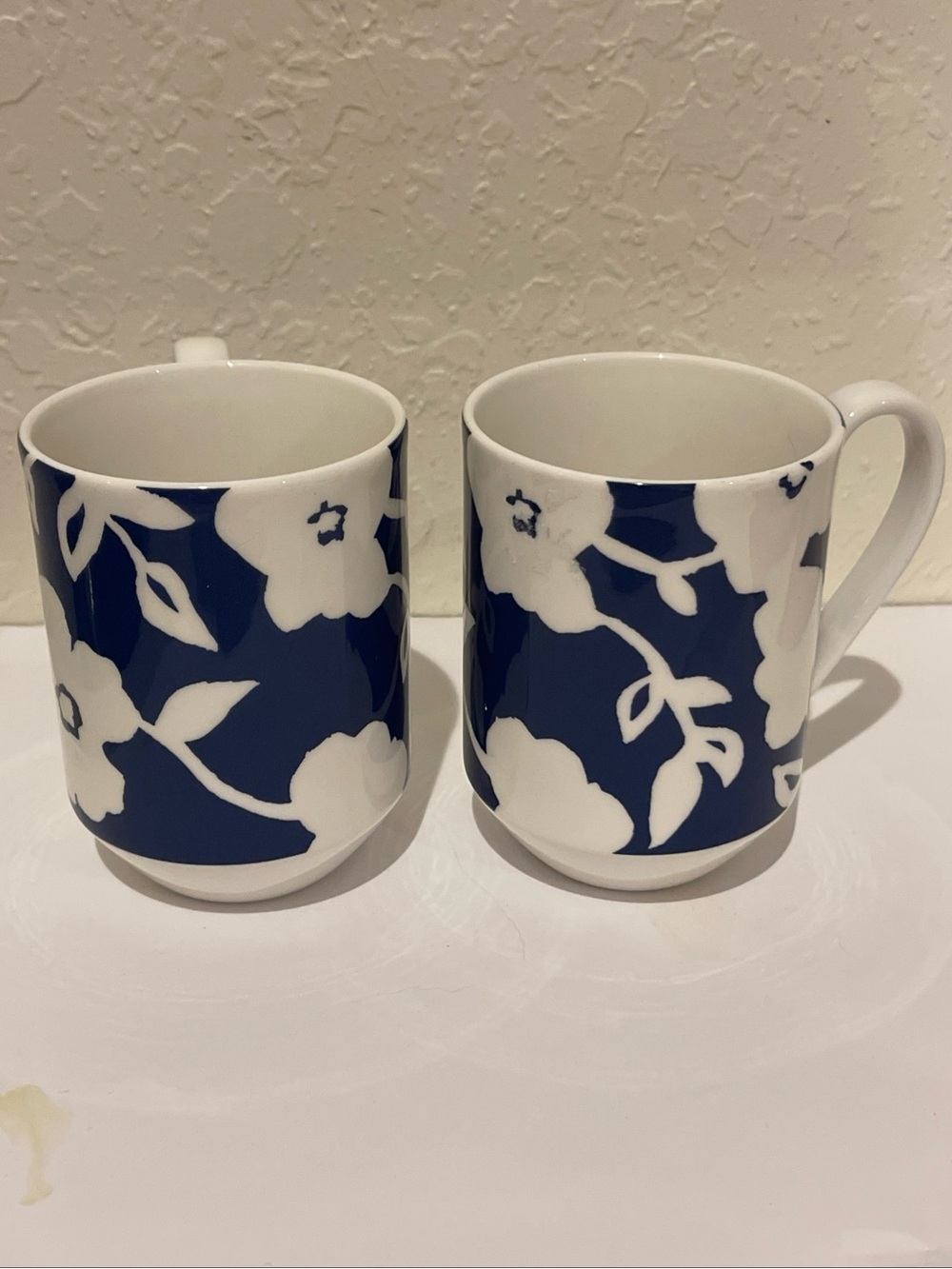 2 Kate Spade Lenox Primrose Drive COBALT Coffee Mugs Cups 14oz MINT
